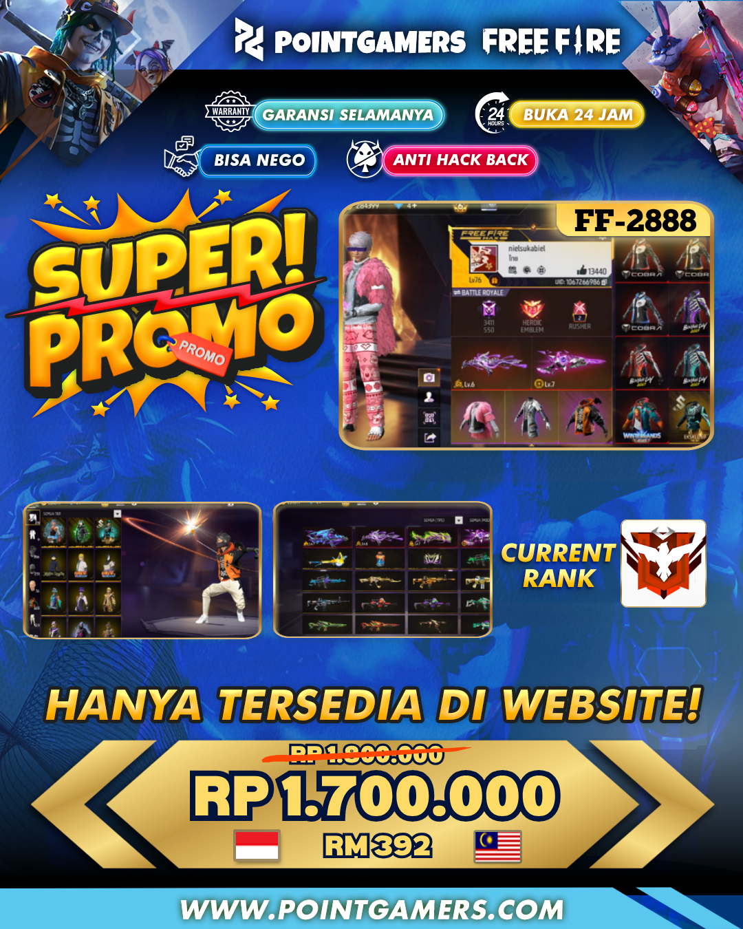 FF-2888 - PROMO OTW 4 EVO MAX , SG² UNGGU 9RASA