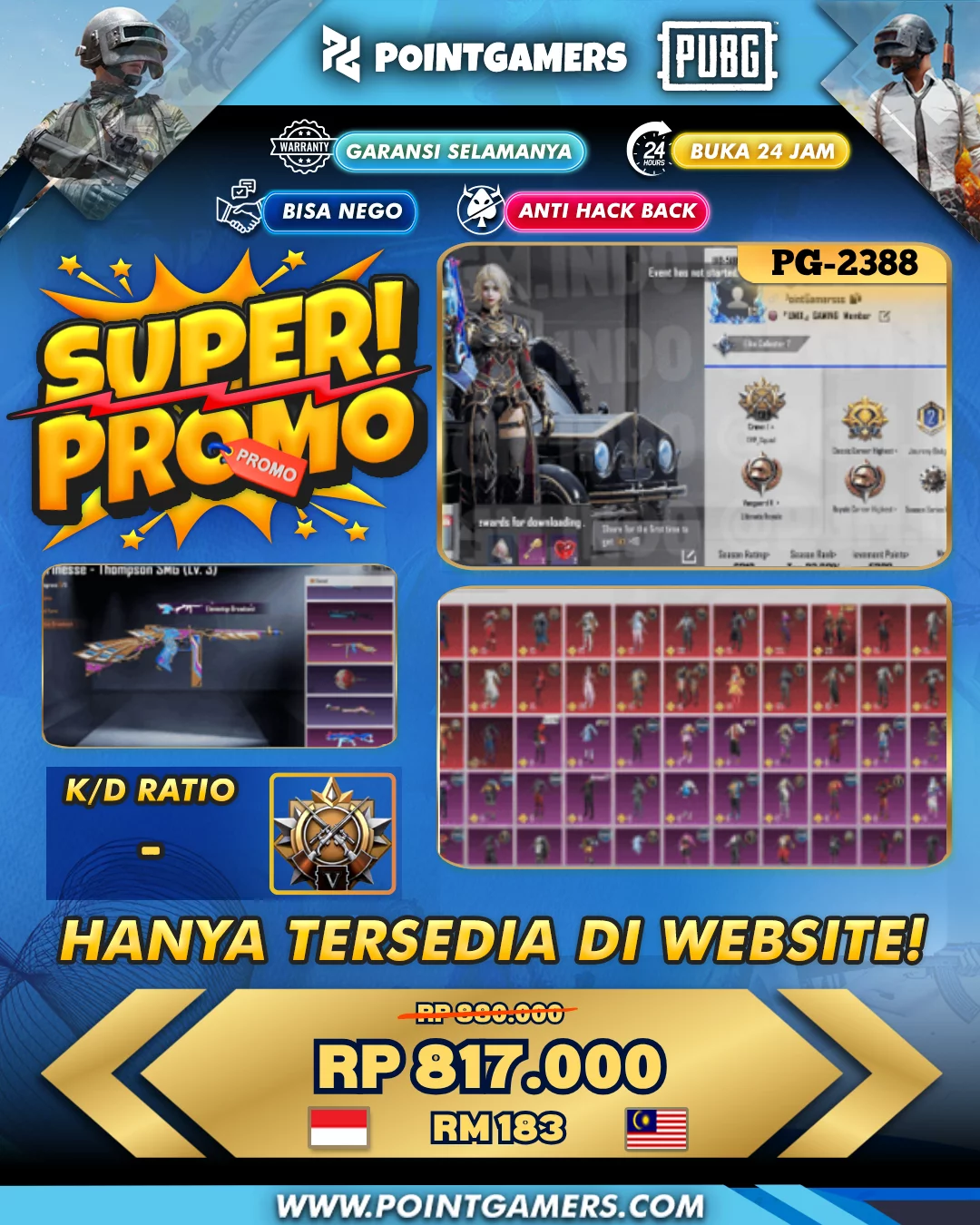 PG-2388 - PROMO AWM ONYX BLIZZARD LV 3, UMP BIT BLAS LV 4