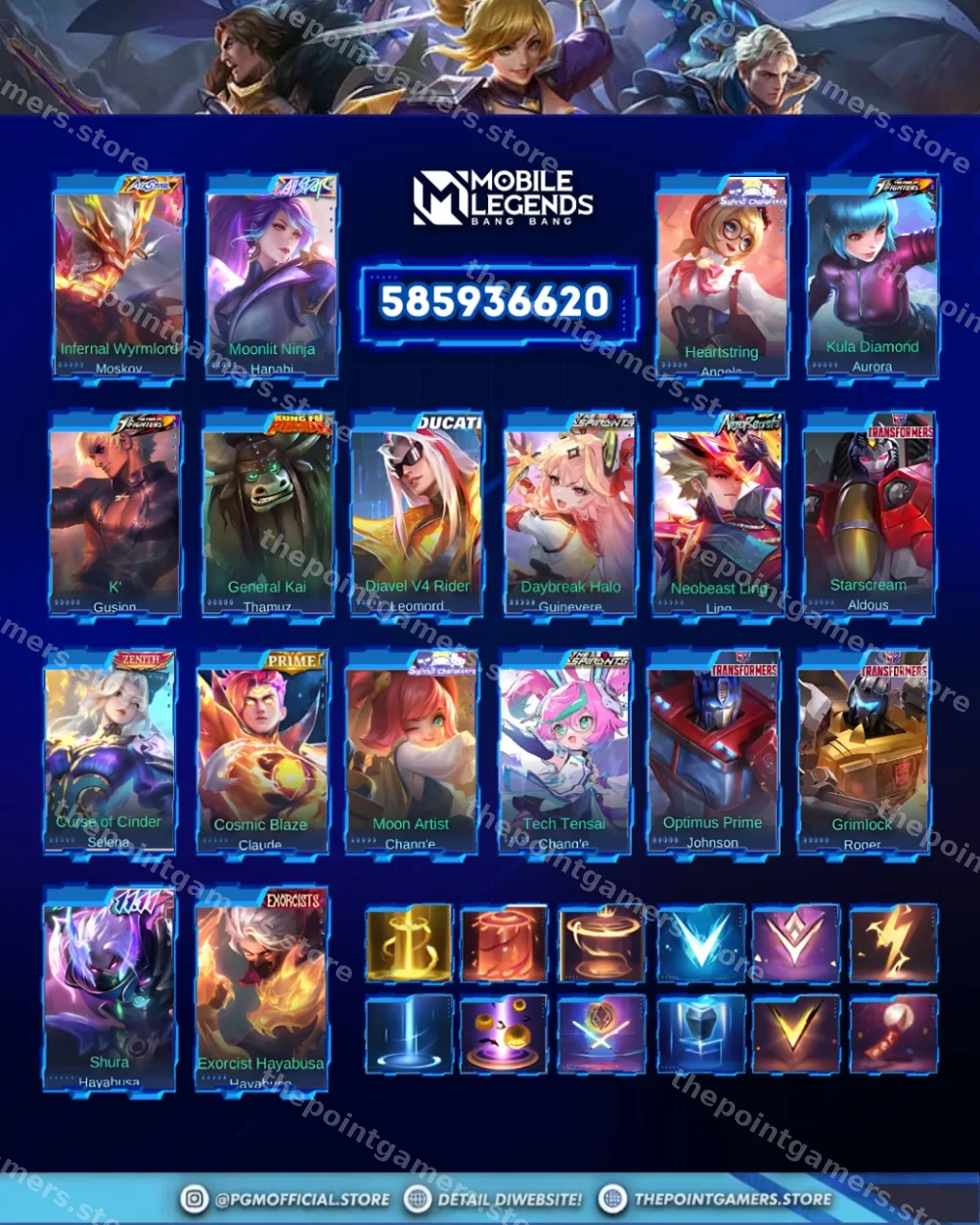 ALUCARD LEGEND, FRANCO LEGEND, JOHNSON LEGEND, LESLEY LEGEND 2