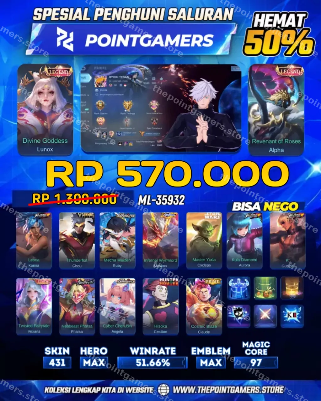 LUNOX LEGEND, ALPHA LEGEND 1