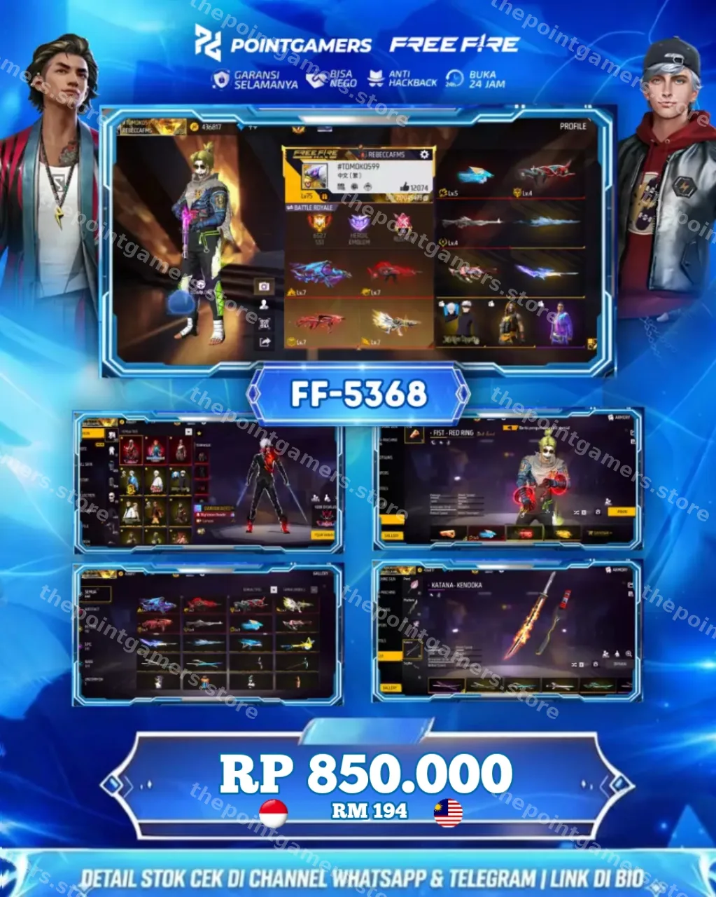 FF-5368 - EVO : ADA 7 , MAX 5  SG2 : 7 RASA, REPOER/UNGU, TROMPET, METEOR MERAH, PAROT,  MAMBA, BUNNY PELURU SUCI