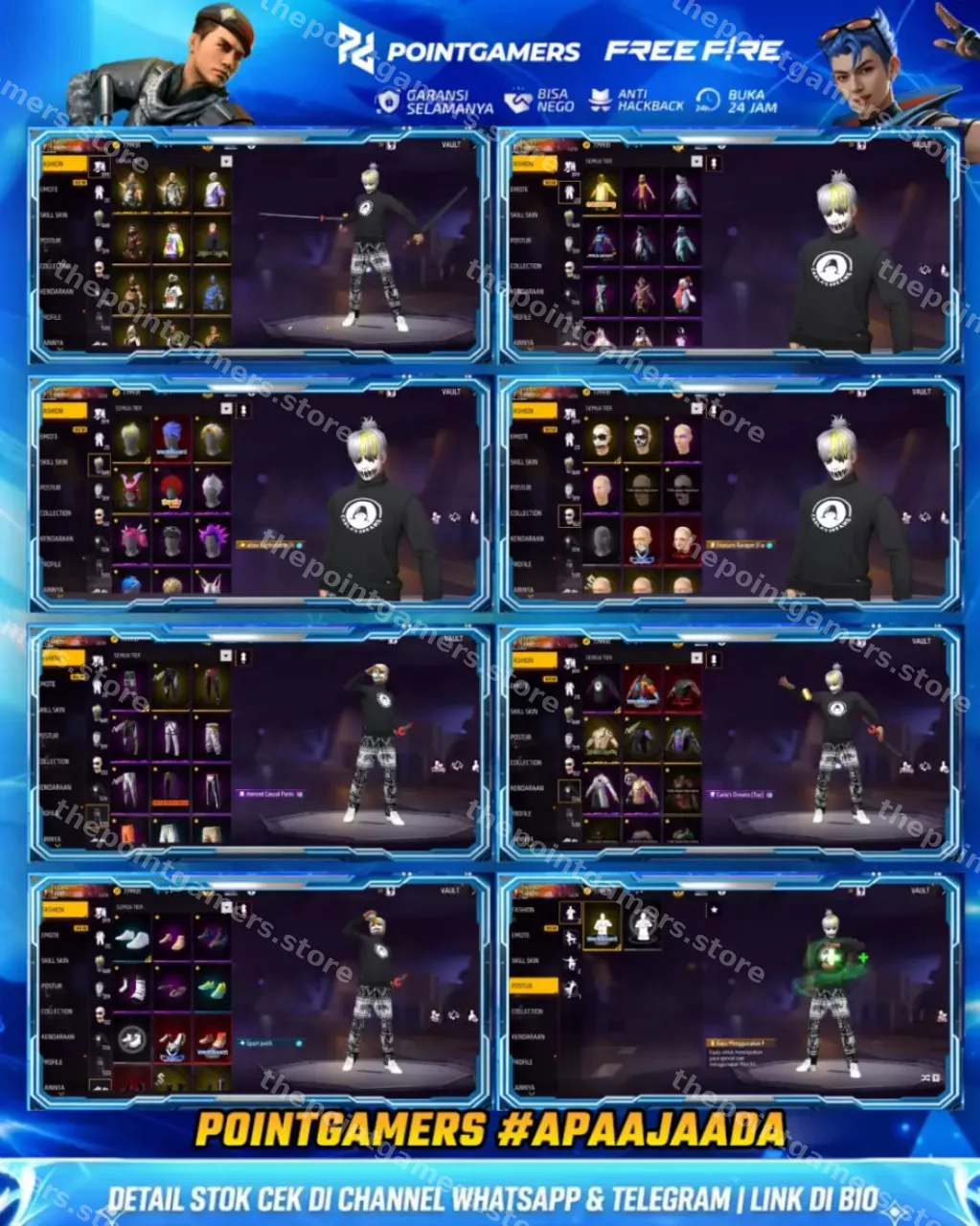 EVO : ADA 8 , MAX 5 OTW 6, SG2 : 6 RASA,UNGU, EVO, LUMUT, GOLDEN, MAMBA, BUNNY 2