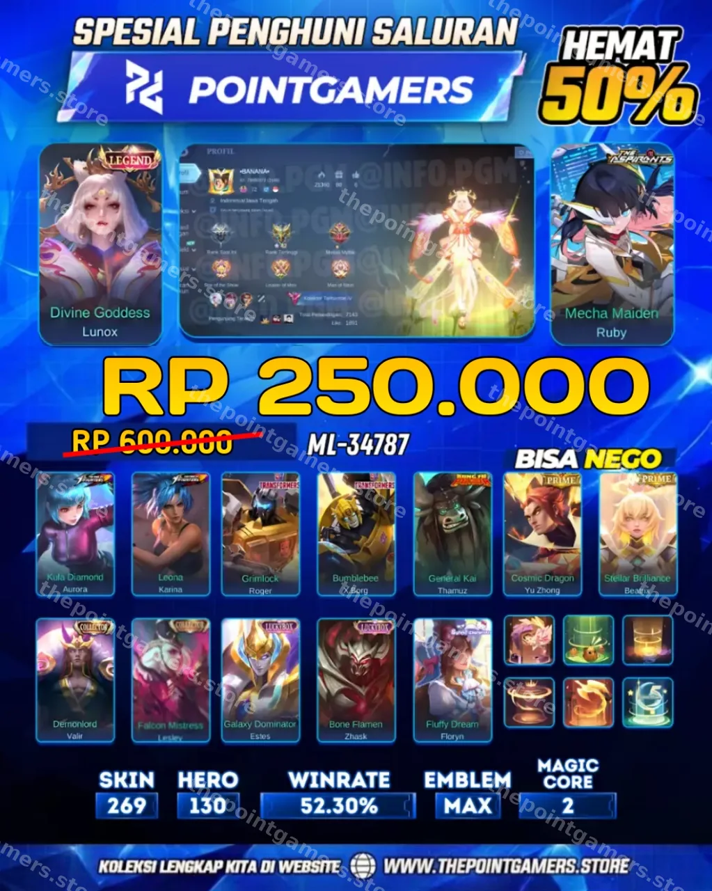ML-34787 - LUNOX LEGEND, RUBY ASPIRANTS