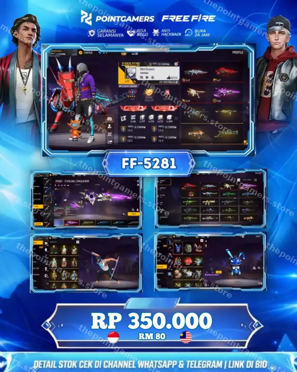 EVO : ADA 4, MAX 1 OTW 2, SG2 : 4 RASA, EVO GURUN MAMBA BUNNY 1