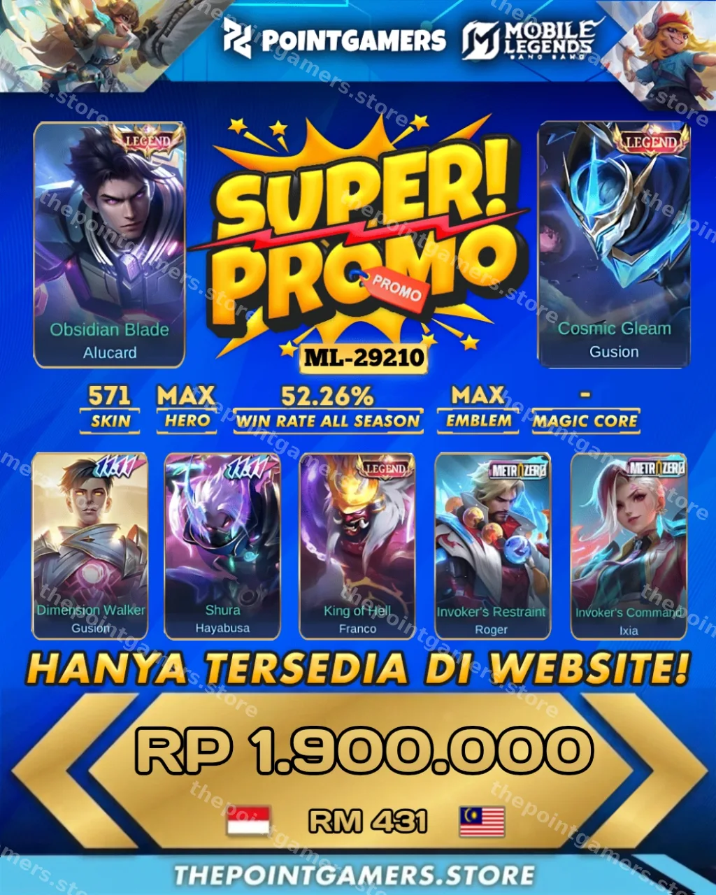 ML-29210 - PROMO ALUCARD LEGEND, GUSION LEGEND