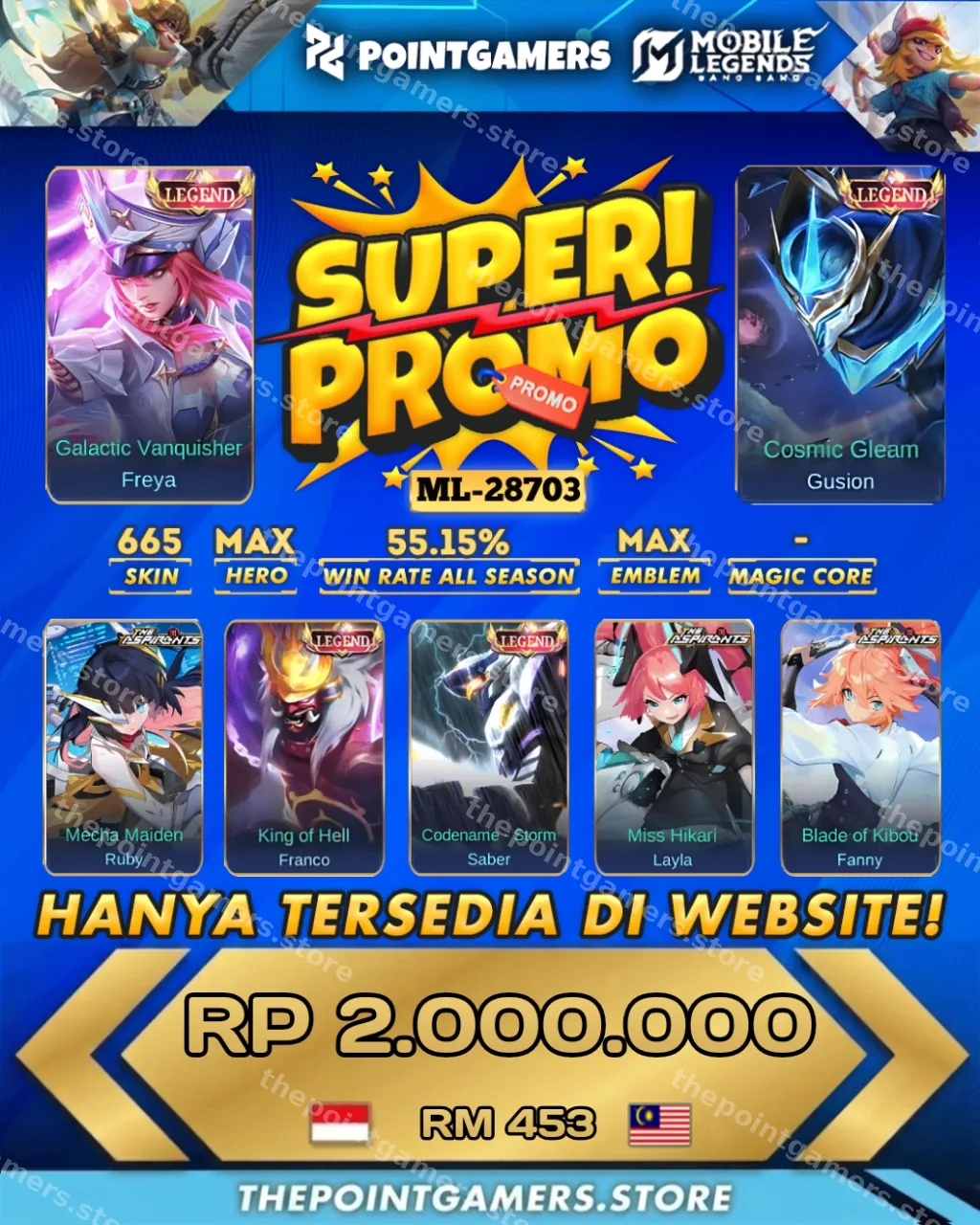 ML-28703 - PROMO FREYA LEGEND, GUSION LEGEND, FRANCO LEGEND, SABER LEGEND