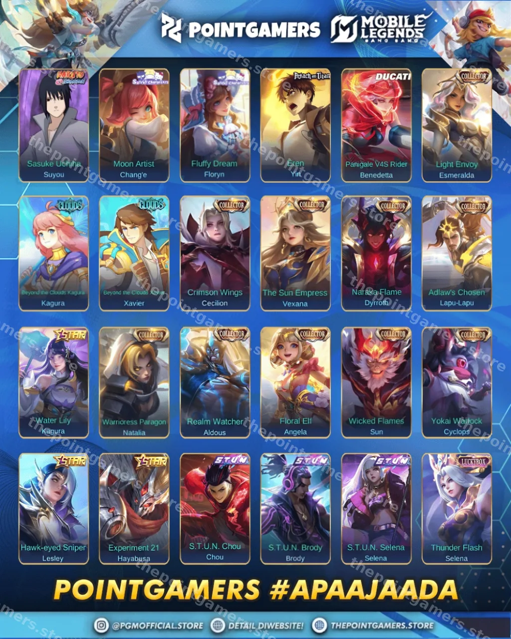 PROMO  FREYA LEGEND, JOHNSON LEGEND, ALUCARD LEGEND, GUSION LEGEND 3